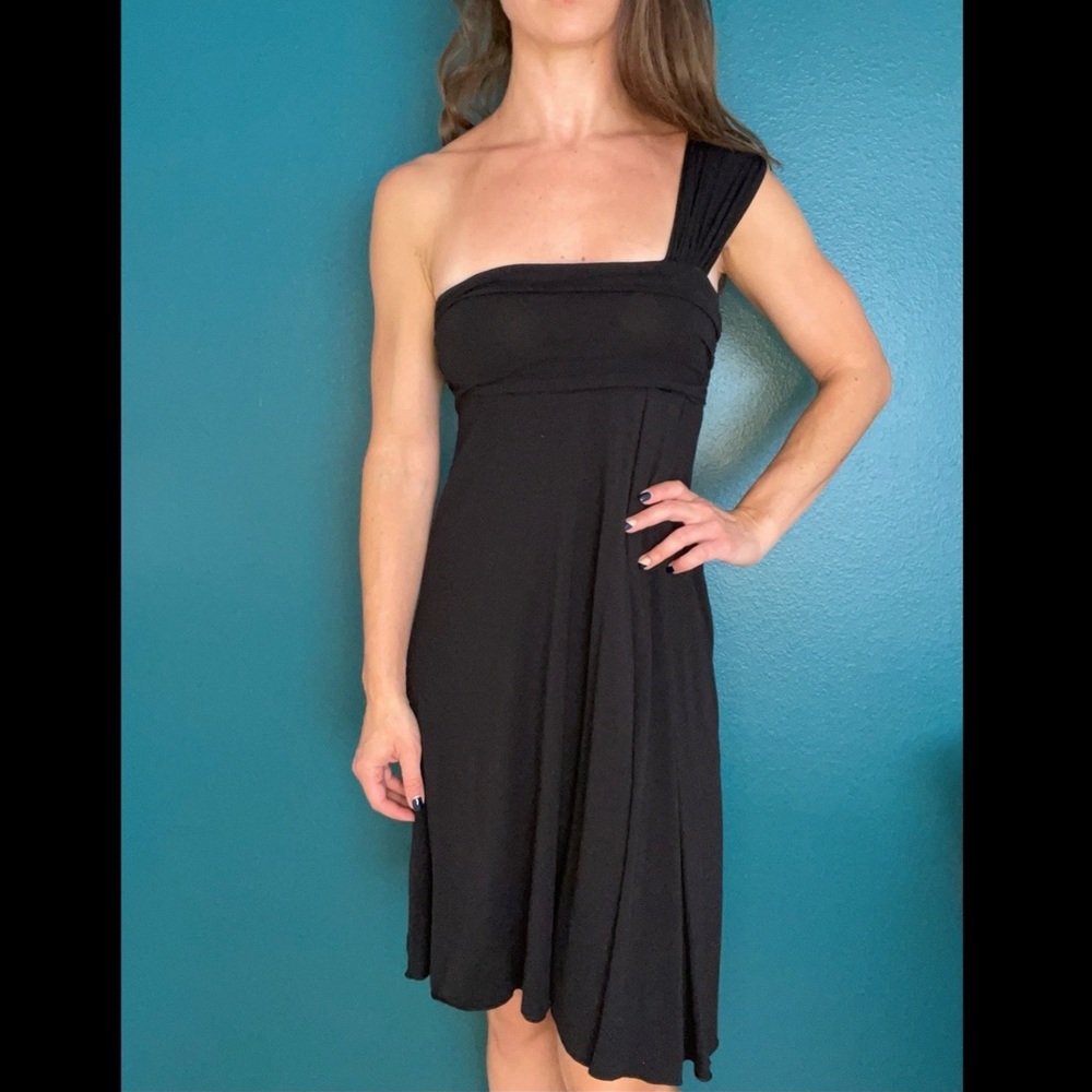One Shoulder Black Dress